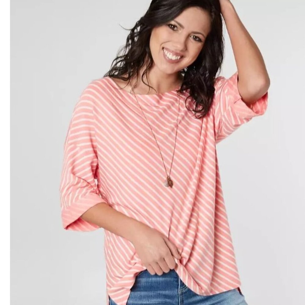 NWOT - Daytrip Striped Drop Shoulder Top - Size XS